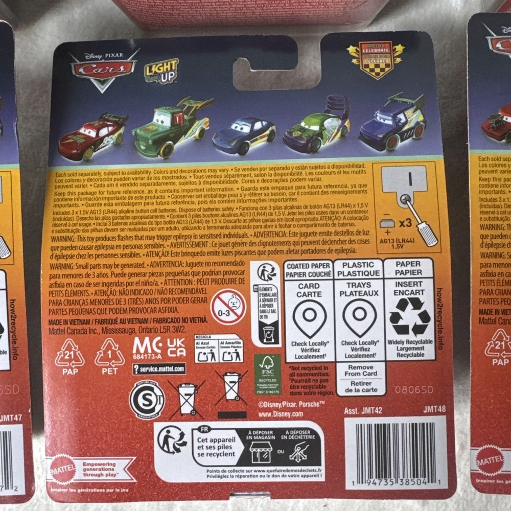 2026 Disney Pixar Cars Race To Celebrate Light Up Complete Set of 6